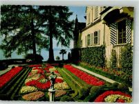 3653 Oberhofen am Thunersee Foto AK Schloss- Park