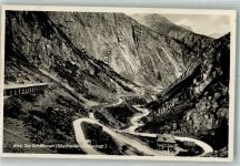 Schöllenen 1937 Foto AK Gotthardstrasse Göschenen-Andermatt Straße