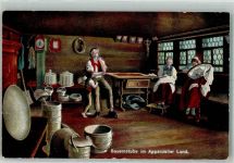 9000 St. Gallen S. Gallo 1913 Foto AK Tracht Bauernstube appenzeller Land Bahnpost Zug 3551