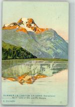 7514 Sils/Segl Maria 1913 Gebrauchsspuren sign. Christoffel, A. Sommer in Canton Grisons