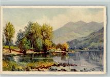 6612 Ascona Moscia Künstlerkarte Lido Ascona W. Kessler Strehtg. 14. Zch.