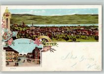 8610 Uster 1902 BOAKC Lithographie Bahnhofsplatz