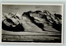 Gornergrat - Gornergletscher vom Gornergrat aus gesehen Zwillinge Breithorn Kl. Malierhorn