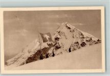 3801 Jungfraujoch - Station Jungfraujoch mit Mönch und Eiger Wappen