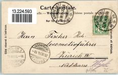 8872 Weesen 1904 Gebrauchsspuren Bahnhof und Hotel Speer und Mattstock