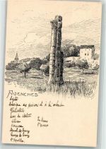 1580 Avenches Künstlerkarte Turm sign. Meltzer