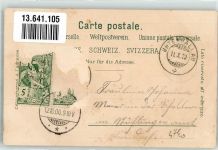 8215 Hallau 1900 Gebrauchsspuren Lithographie Hotel Falken