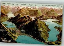 8700 Küsnacht ZH Foto AK Rigi- Panorama Lowerzer See Zuger See Vierwaldstätter See
