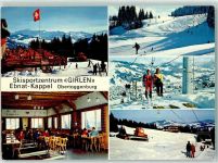 9642 Ebnat-Kappel - Winter Skifahrer Schneeraupe Skisportzentrum Girlen Sessellift Bügellift