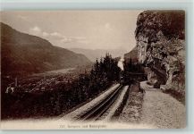 6078 Lungern - Ortsansicht und Brünigbahn