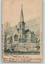 6472 Erstfeld 1899 Künstlerkarte Prot. Kirche für Erstfeld - Verlag Lautz