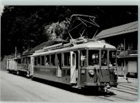 3657 Schwanden Sigriswil 1967 - Repro Gemischter SeTB Zug 13 mit BDe 4/4 7 + B2 13 + K 31 + 36 abfahrbereit in Schwanden 21.07.1967