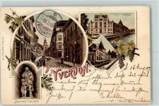 1400 Yverdon-les-Bains 1897 Lithographie Monument Pestalozzi Kaserne Etablissement de Bains