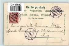 1400 Yverdon-les-Bains 1897 Lithographie Monument Pestalozzi Kaserne Etablissement de Bains