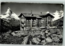 Fluhalp 1966 Foto AK Hüttenstempel Matterhorn