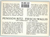3984 Fiesch KEINE AK Pension Ritz Eisenbahn Winter Informationskarte