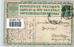 5200 Brugg AG 1912 Gebrauchsspuren Bundesfeier AK Fahnenschwinger sign. H B. Wieland Ort lt. Stempel