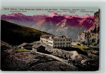 Gemmipass Wallis 1911 - Hotel Wildstrubel mit den Alpen Morgenrot