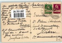 8272 Ermatingen 1921 Gebrauchsspuren Bahnpost Zug 2722