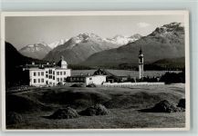 7503 Samedan Samaden - Schulhaus Samedan mit Berninagruppe