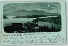 Rigi Känzeli 1899 Lithographie / Mondschein