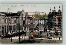 8000 Zürich 1912 - Bahnhofplatz mit Polytechnikum Universität Tram Pferdekutschen