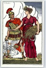 Künstlerkarte Schweiz 1916 Soldat Frau