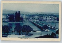Genf - Brücke Mont-Blanc, teilansicht, Insel AKU2