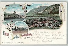 9470 Werdenberg 1898 Lithographie Buchs Grenzbahnhof