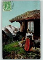 1908 - Verlag Teubner Serie 1379-1 Auf der Alm , Ziege AK