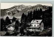 8753 Mollis Foto AK Ferienalm Neumünster Kennelalp Fahne