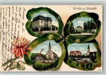 4450 Sissach 1906 BOAKC Lithographie Prägedruck Sparkasse Schulhaus Villa Ebenrain