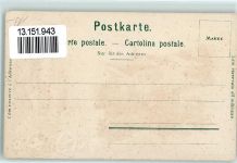 9057 Schwende Gebrauchsspuren Mann in Tracht und Kuhglocke Prägedruck