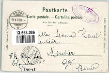 5200 Brugg AG 1903 Gebrauchsspuren Kaserne Schwarzer Turm Schule hauptstrasse Lithographie Feldpost Eidgen. Kriegskommisariat