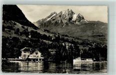 6365 Kehrsiten 1952 Foto AK Dampfschiff Pension Seeblick