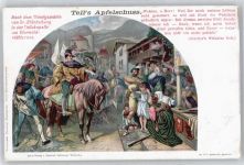 6440 Vierwaldstättersee Künstlerkarte Tells Apfelschuss