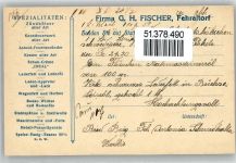 8320 Fehraltorf - Firma Fischer Chemische Zünd. u. Fettwaren Fabrik