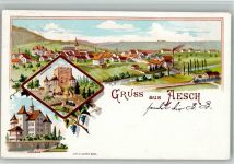 4147 Aesch BL 1898 BOAKC Eisenbahn Schloss Angenstein Schulhaus
