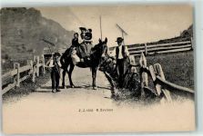 1983 Evolène - Bauernfamilie auf Maultier