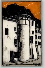5600 Lenzburg Künstlerkarte Turm sign Carl Zweifel Serie 1