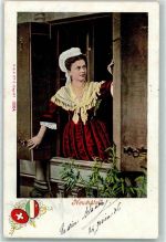 1906 - Neuenburger Trachtenfrau am Fenster