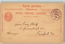1884 Villars-sur-Ollon 1892 Ganzsache 10 Rappen Vorläufer
