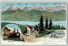 8706 Meilen 1900 Lithographie Oken Denkmal Gruß von Pfannstil sign. Bosshard