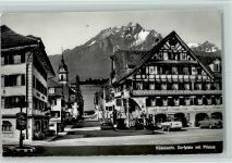 6403 Küssnacht am Rigi - Dorfplatz mit Pilatus Hotel Engel Goethe-Stube