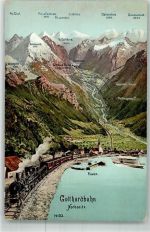 6454 Flüelen Foto AK Eisenbahn Gotthardbahn