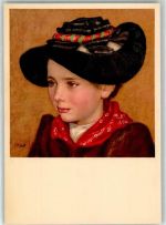 Zürich Mädchen aus Evolene sign. F de Ribaupierre Ort lt. Verlag Pro Juventute Schweiz Künstlerkarte