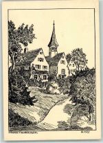 4102 Binningen Künstlerkarte Margarethenkirchlein