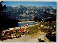 8898 Tannenboden Flumserberg Foto AK Schwimmbad Hotel Foto Steinemann