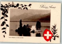 1815 Clarens 1920 Foto AK Ile de Salagnon Neujahr