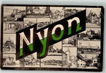 1260 Nyon Gebrauchsspuren Postkutsche Schloss Hafen